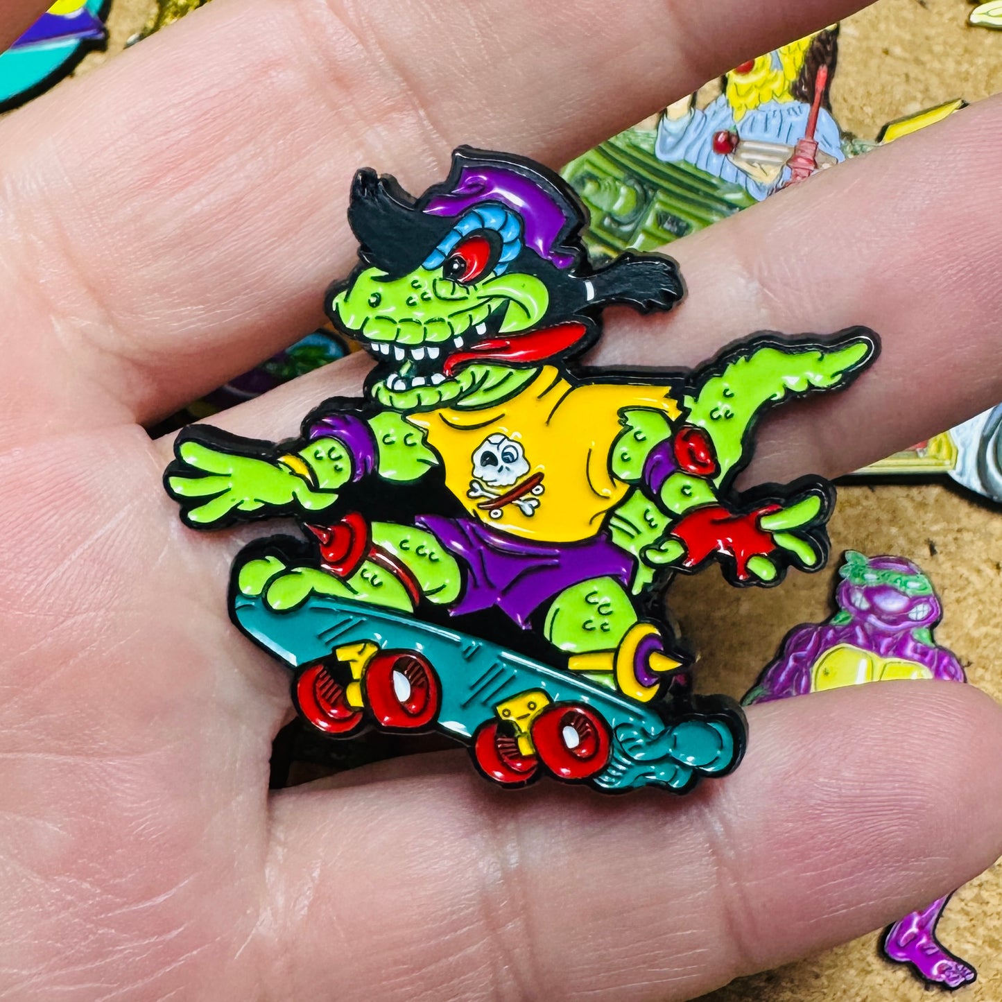 Old School Gecko 1.75" Soft Enamel Pin